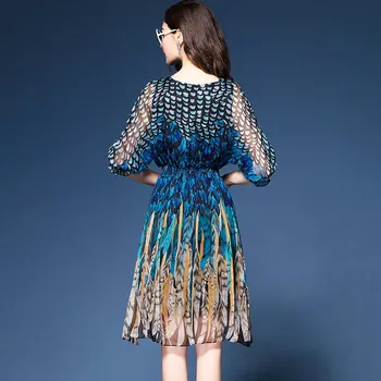 Tcyeek 2020 metų vasaros suknelė Spausdinimo Suknelė Vasaros elegantiškas Kelio Ilgio Suknelė Prarasti Reguliariai trumpomis Rankovėmis chalatas, femme ete 2020 HH092