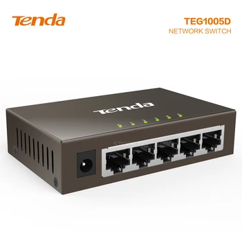 Tenda TEG1005D 5 Port Gigabit Switch metalo jungiklis kadrų įmonių tinklo stebėjimo deconcentrator 10/100/1000mbp jungiklis