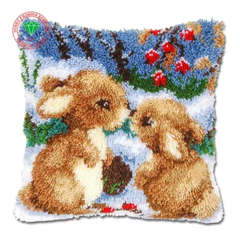 Triušis pagalvė pagalvėlės dekoro kilimų Spyna kablys kilimas rinkiniai Užvalkalas namų pagalvę kilimų puošybinės siūlai kablys kilimas pagalvėlės, kilimėlis