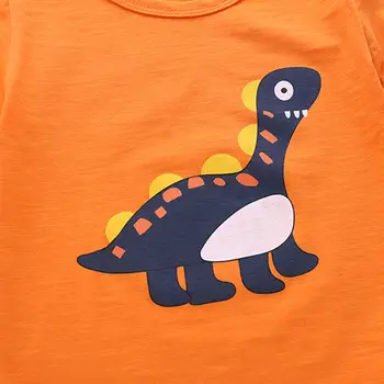 Vasaros Kūdikių Berniukų Animacinių filmų dinozaurų trumpomis Rankovėmis T-shirt Viršūnes + Atsitiktinis Šortai Vaikams Drabužių Nustatyti Vaikų Du Gabalus Suits23