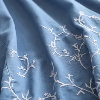 Vasarą giliai v kaklo seksuali mini džinsinio audinio suknelė backless siuvinėjimo suknelė trumpomis rankovėmis šviesiai mėlynos spalvos trumpas klostuotas Džinsai elegantiškas suknelės