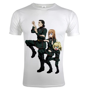 Youjo Senki T-shirt Anime Stiliaus Vyrų, Moterų Atsitiktinis Streetwear Saga Tanya 3D Atspausdintas Mados Marškinėlius Hip-Hop marškinėliai Drabužių