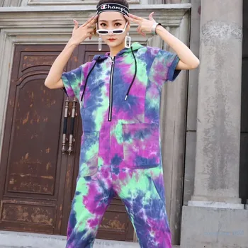 Įrankinis jumpsuit didelio dydžio moteriški drabužiai 2020 m. vasarą naujas mados gatvės fotografiją hip-hop žydi prarasti plonas jumpsuit