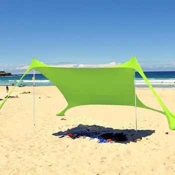 Šeimos Paplūdimio skėtį nuo saulės Lengvas Saulės Pavėsyje Palapinė Su Sandbag Inkarai 4 Free Vinys UPF50+ UV Didelis Nešiojamų Baldakimu Lauko Palapinė