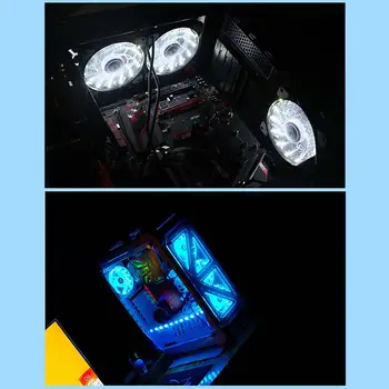 12cm Ultra Silent LED Atveju Gerbėjų Šviesos Iki 15 Led Aušinimo Anti-Vibration PC Kompiuterio Aušintuvo Heatsink Ventiliatorius Naują Atvykimo