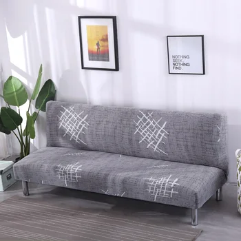 150-215cm Elastinga Spausdinimo Armless Sofa Padengti Namų Biuro Sofa Cover Sulankstomos Sėdynės 1/2/3/4 Sėdynės