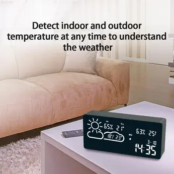 2 Spalvų DC5.0V LED Skaitmeninis Laikrodis-Žadintuvas Su Temperatūra Ir Drėgmė, Apšvietimas Darbalaukio Stalo Laikrodžiai Stalinis Laikrodis Smart Home