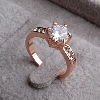 2017 Naujas Mados Prabangių anel feminino aneis bijoux 1.5 ct Cristal Sužadėtuvių Žiedai moterų Papuošalai, šaliai, keičiamo dydžio Žiedas jz166