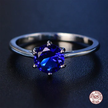 2019 Naujas Bauda Žiedai Madinga Mėlyna Safyro Žiedas Sidabro 925 Papuošalai Ametistas Brangakmenio Žiedas Sidabro Smaragdas Sužadėtuvių Žiedas Moterims