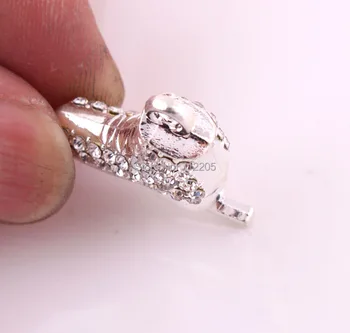 30pcs daug sidabro padengtą cinko dygliuotos su putojančio kristalai trimatis Pačiūžos Kristalų Pakabukas