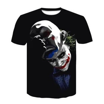 3D Joker Marškinėliai Vyrams Vasara O-kaklo trumpomis Rankovėmis Vyrams Joker Veido Atsitiktinis Vyras Viršūnes tee Juokinga 3D Spausdinimo Klounas Marškinėliai Streetwear2020