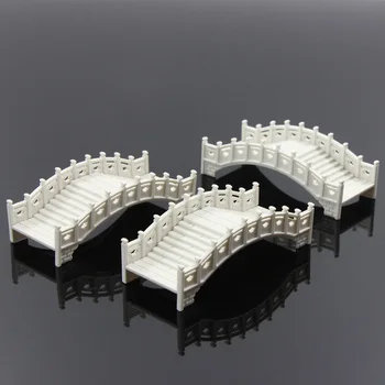 3pcs plastiko arch bridge Balta Kinijos tradicijos 1:100 TT 1:75 OO Masto Modelis Traukinio geležinkelio