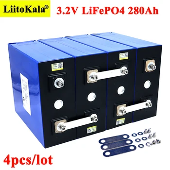 4x Liitokala 3.2 V 280Ah lifepo4 baterija PASIDARYK pats 12V 280AH daugkartinio Įkrovimo baterija Elektrinių automobilių RV Saulės Energijos saugojimo sistema
