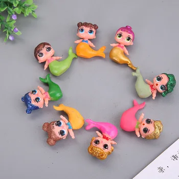 8PCS LOL staigmena lėlės Undinė anime žaislas tortas dekoravimas ornamentais Veiksmų Skaičiai Anime vaikams, Gimtadienio, Kalėdų Dovanos, 2C07