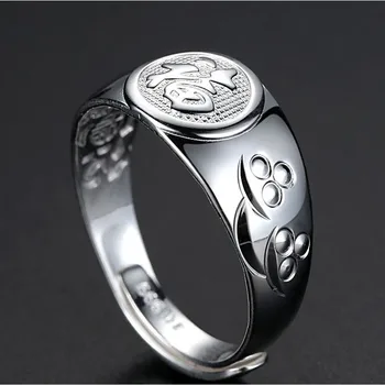 925 sterlingas sidabro palaima žiedas, moterų ir vyrų, poros žiedas dovana vyresnieji Pak Fuk žiedas