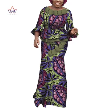 Afrikos Sijonas Rinkiniai Moterims Dashiki elegantiškas Afrikos Drabužių Pasėlių Viršuje ir Sijonas Nustato Tradicinių Afrikos Drabužių WY6375