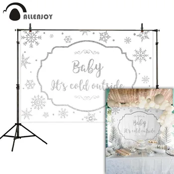 Allenjoy Kalėdų nuotraukų Fone Kūdikių šalta lauke Snaigės Žiemą Šalis, Photocall Boda Studija Fone Vaikams Reklama