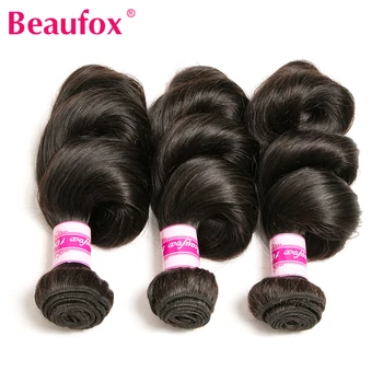 Beaufox Brazilijos Prarasti Banga Žmogaus Plaukų Pynimas Ryšulių 1/3 Vnt Daug Plaukų Ryšulių Remy Hair Extension