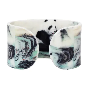 Bonsny Plastiko Happy Panda Bambuko Tapybos Apyrankės, Bangles Elegantiškas Tautinių Amatų Papuošalai Moterų, Mergaičių, Suvenyrų Vaikas Dovana Urmu