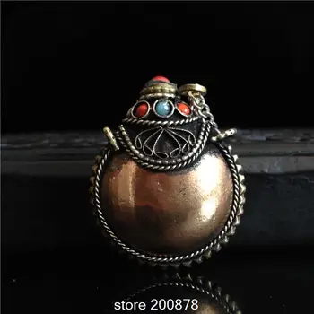 BYH038 Tibeto Raudona, Vario Mažas Uosti Buteliai Tibeto Amuletas Pakabučiai Tibeto Metalų Menų Kolekcijos