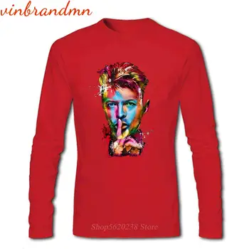 David Bowie Long Sleeve T Shirt Naujausias Charakterio Vyrai Spausdinti Mados Tee Viršūnes Geros Kokybės Medvilnės Atsitiktinis Hipster Tshirts