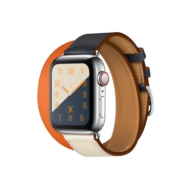 Dirželis Apple watch band 44mm 40mm Dvigubai Kelionių natūralios Odos watchband diržo apyrankę iWatch juosta 38mm 42mm serijos 3 4 5 6