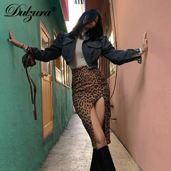 Dulzura Leopardas Spausdinti Moterų Aukšto Juosmens Ritininės Mini Pieštuku Sijonas Bodycon Seksualus Šalies Klubas Streetwear Elegnat 2020 M. Rudenį, Žiemą