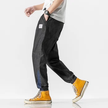 Džinsai Laisvi Vyrai Jogger S Streetwear Džinsinio Audinio Kelnės Cargo Kelnės Streetwear Kulkšnies Ilgis Baggy Atsitiktinis Kelnės Plius Dydis