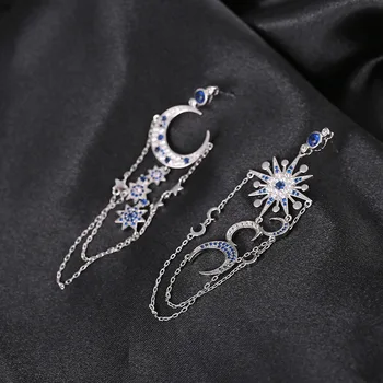 Europos ir Amerikos cirkonis moterų auskarai auskarai aštuonių-pažymėjo star mėnulis ilgai kutas auskarai auskarai auskarai gamyklos acc