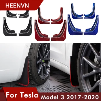 Heenvn Model3 Anglies Pluošto Tesla Model 3 Purvo Atvartais Guard Sparnas Priekiniai Galiniai Varantys Mudguard Už Tesla Trys Priedai ABS