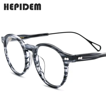 HEPIDEM Acetatas, Optiniai Akiniai Rėmeliai, skirti Moterų Retro Vintage Apvalūs Akiniai Vyrų Vėpla Recepto Akiniai Akiniai 9121