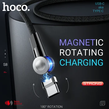 Hoco magnetinio usb kabelį, Tipas C pasukti magnetas kroviklis greito įkrovimo dešinysis kampas Samsung 