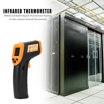 HW600 Nešiojamą Ne-Susisiekite su Infraraudonųjų spindulių Termometras LCD Ekranas Temperatūros Matuoklis, Skaitmeninis ir SPINDULIŲ Pramonės Termometras Lazerinis Pyrometer