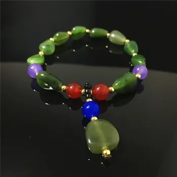 Jadery Gamtos Green Jade Akmuo, Apyrankės Moterims Karoliukų Apyrankės & Bangles Etninės Pearl Fine Jewelry 2019 Juodasis Penktadienis Pasiūlymai