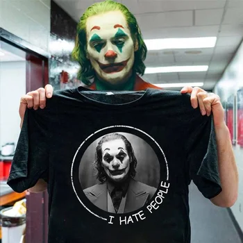 Joker aš Nekenčiu Žmonių Laiškas, Išspausdintas T Marškinėliai, Unisex Atsitiktinis Palaidų negabaritinių Plius Juokinga Tee Medvilnės Grunge Viršūnes Tee