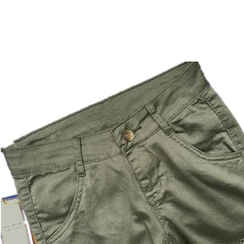 Karinės Moterų Krovinių Kelnės Multi-kišenės, Mažas Juosmens, Plonas Ruožas Armijos Žalioji Pieštuku Kelnės Atsitiktinis Sportinę Poilsiu Kelnės