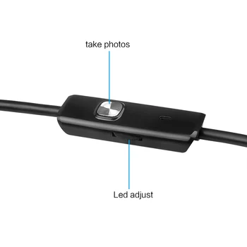 Kebidumei Mini USB 720P HD 7mm Endoskopą Vandeniui 6 LED 1M Borescope Gyvatė Tikrinimo Vamzdis Vaizdo Kameros Adapteris, Skirtas 