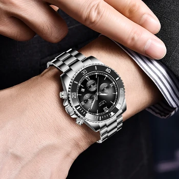 LIGE Kvarciniai Laikrodžių Vyrams žiūrėti Top Brand Prabanga 2020 Žalia Vandeniui Laikrodžiai Mens Sporto Data Laikrodžius Juoda Relogio Masculino