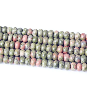 Linxiang bižuterijos 4x6 ~ 5x8mm natūralus akmuo intervalas pearl žalia akmuo pušies granulių 