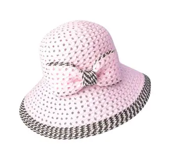 Mados vasaros šiaudų saulės kepurės lankas kaklaraištis rankų darbo kepurės moterims