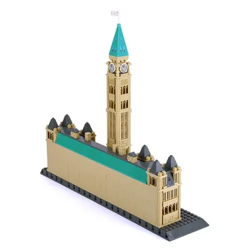Mailackers Miesto Pastatų Kanados Parlamento Architektūra, Statyba Blokai Klasikinis Miesto Street View House Plytas, Vaikams, Žaislų, Dovanų