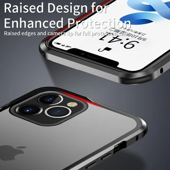 Matinio Backplane Metalo Bamperis Apple iphone 12 Pro MAX Atveju Plonas Aliuminio Rėmas Padengti iPhone 12 MIni Plonas Permatomas