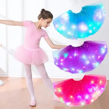 Merginos LED Žėrintis Magija Tutu Sijonas Princess Tutu Sijonai Žvaigždės China Purus Dancewear Vestuves Šokių, Baleto Miniskirt