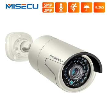 MISECU 1080P 5MP Kamera su POE Garso Įrašo IP66 atsparus Vandeniui Lauko IP Kamera H. 265 už CCTV Vaizdo Apsaugos kamerų Sistemos P2P Onvif