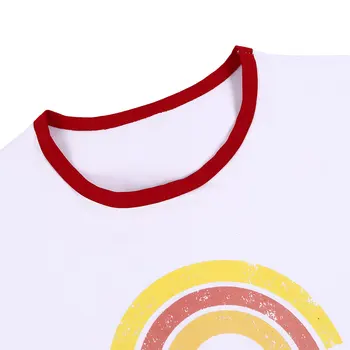 Moterų Balta Gerai Ritmais Laiškas Spausdinti Baseball Tee Marškinėliai Femme Derliaus Šventė 90-ųjų Aaesthetic Marškinėlius Viršūnes korėjos Stiliaus Marškinėliai