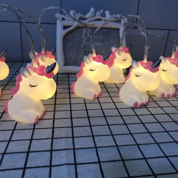 Naujas LED Animacinių filmų Vienaragis lempos Silikono Gyvūnų String Pasakų Šviesos Baterija Kalėdų Kūdikių, Vaikų Kambario NAUJŲJŲ METŲ Dekoras