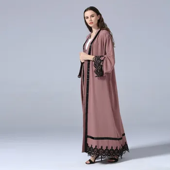 Naujas Musulmonų Arabų Karšto Pardavimo Kuklus Mados Musulmonų Moterys Atidaryti Kimono Abaja Suknelės Plius Dydžio Islamo Apranga
