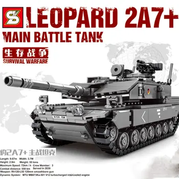 Naujas Pagrindinis Tankas Serijos MUS M1A2 Abrams Leclerc Blokai Modelis įrangos pardavimas, biuro įrangos Plytų WW2 Karinės Kareiviai, Duomenys Žaislai
