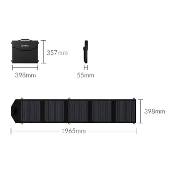 ORICO 100W Lanksčias Saulės Skydelis 18V 5.5 A 20WMax USB DC Įkroviklio Galios Stotis Iš durų Baterija Nešiojamas Saulės Elementų Įkrovikliai