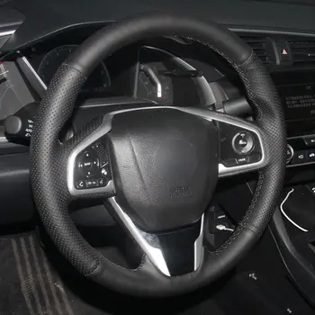 Ranka Prisiūta Juoda Dirbtinės Odos Vairas Padengti Honda Civic 10 2016-2019 CRV CR-V 2017-2019 Aiškumo 2016-2018